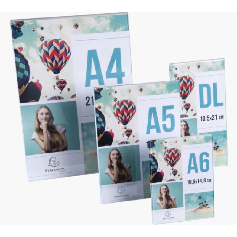 Exacompta 84058D sign holder/information stand A4 Polymethyl methacrylate (PMMA) Transparent