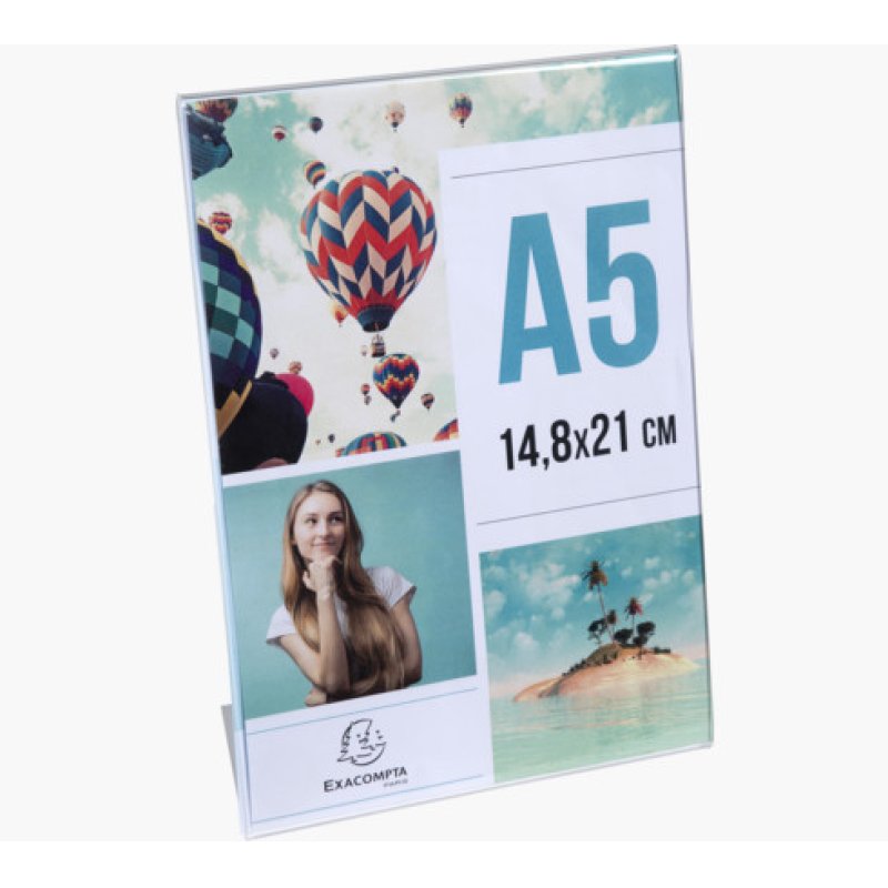 Exacompta 85058D sign holder/information stand A5 Polymethyl methacrylate (PMMA) Transparent
