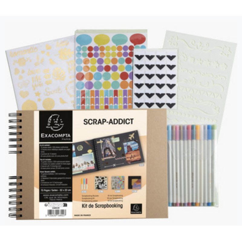 EXACOMPTA Kit de scrapbooking SCRAP ADDICT, kraft brun