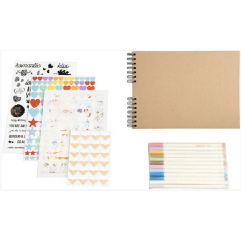 EXACOMPTA Kit de scrapbooking SCRAP ADDICT, kraft brun
