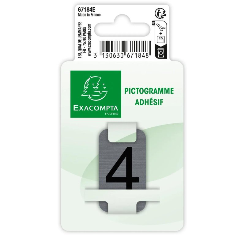 Exacompta 67184E self-adhesive symbol Grey Number