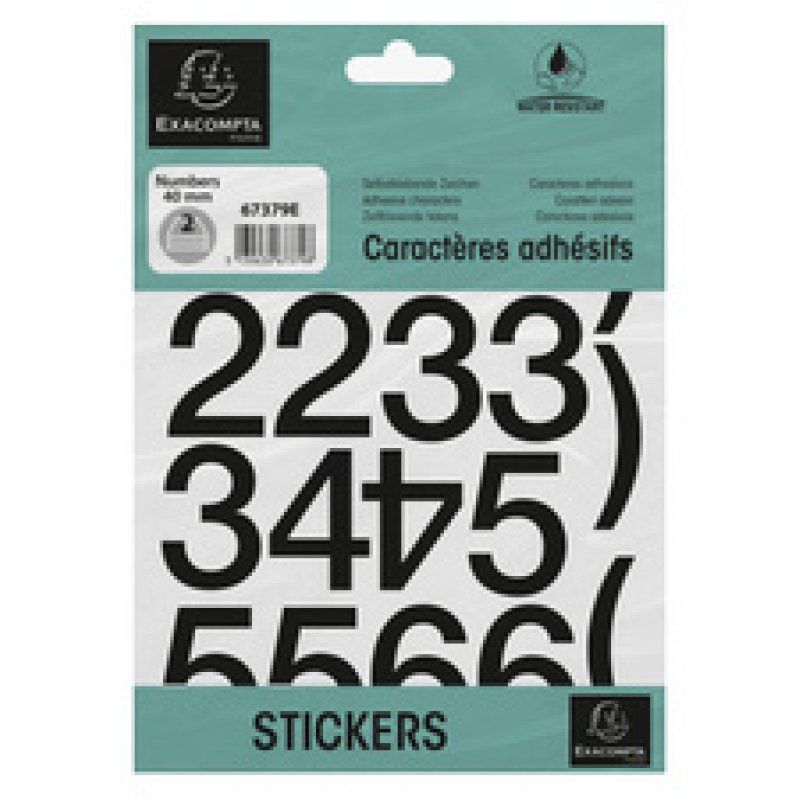Exacompta 67372E self-adhesive symbol Black Number, Symbol