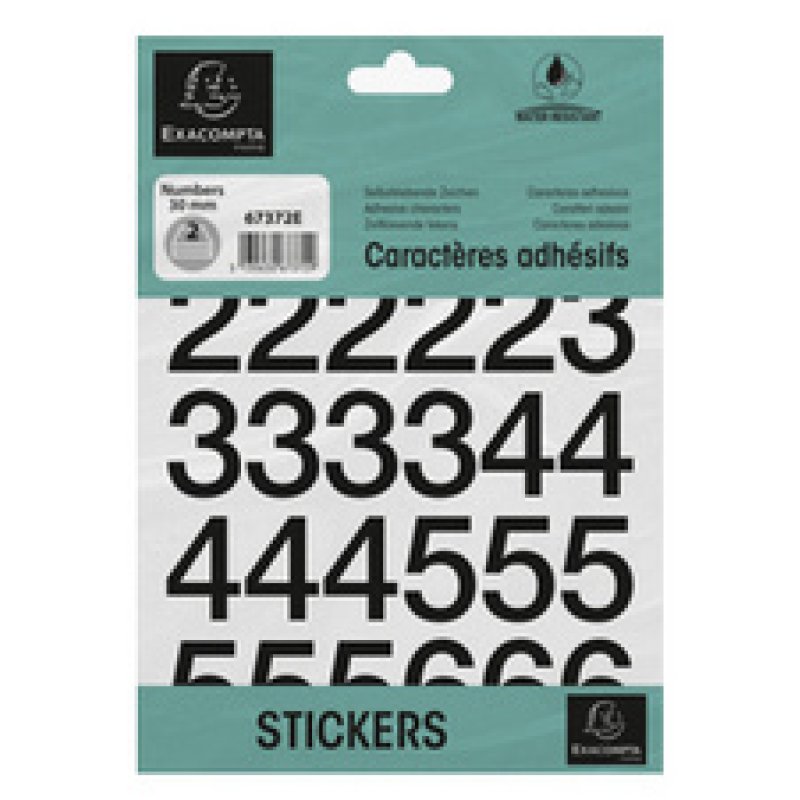 Exacompta 67373E self-adhesive symbol Black Number, Symbol