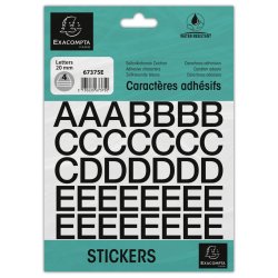 EXACOMPTA Lettres auto-adhésives A-Z, 20 mm, noir