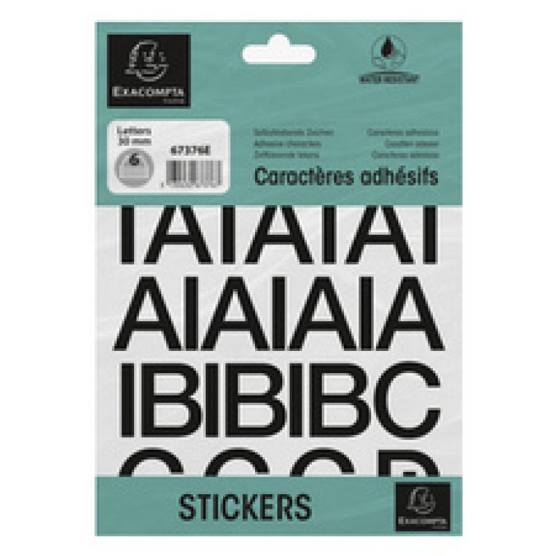 Exacompta 67376E self-adhesive symbol Black Letter, Symbol
