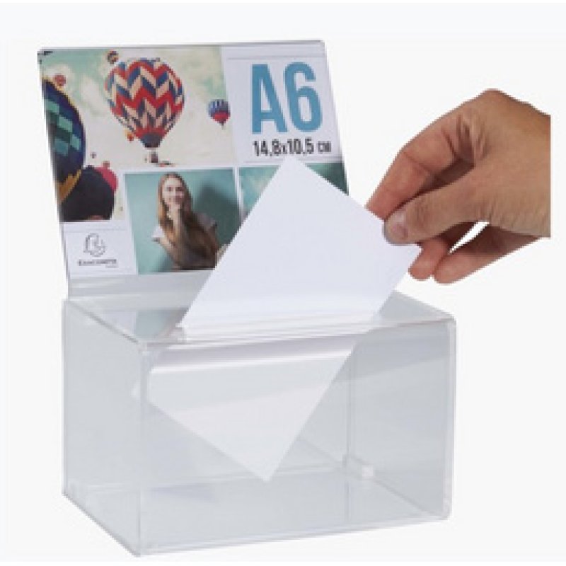 EXACOMPTA Urne, en acrylique, fermable à clé, transparent