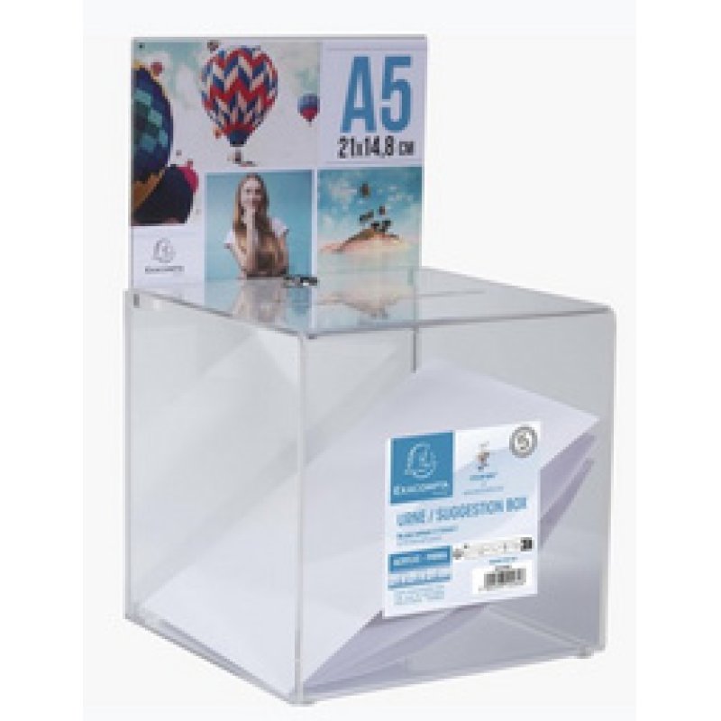 EXACOMPTA Urne, en acrylique, fermable à clé, transparent