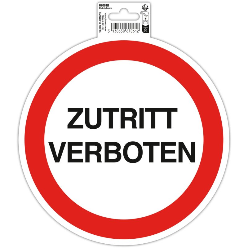 EXACOMPTA Hinweisschild "Zutritt verboten", rot/weiß