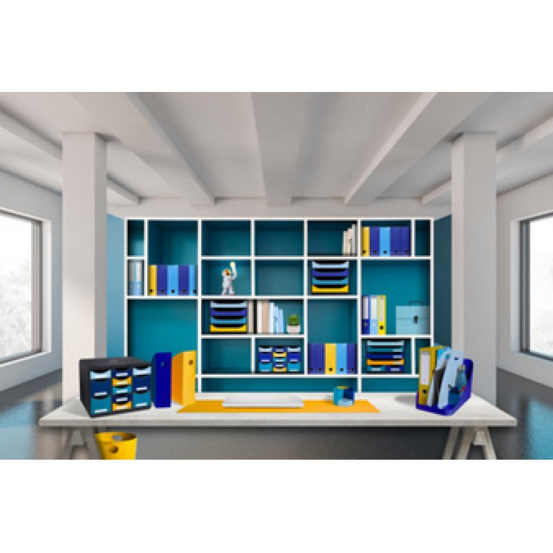 Exacompta Module De Classement Big Box Maxi 6 Tiroirs Bee Blue - Couleurs Assorties - Nouveauté