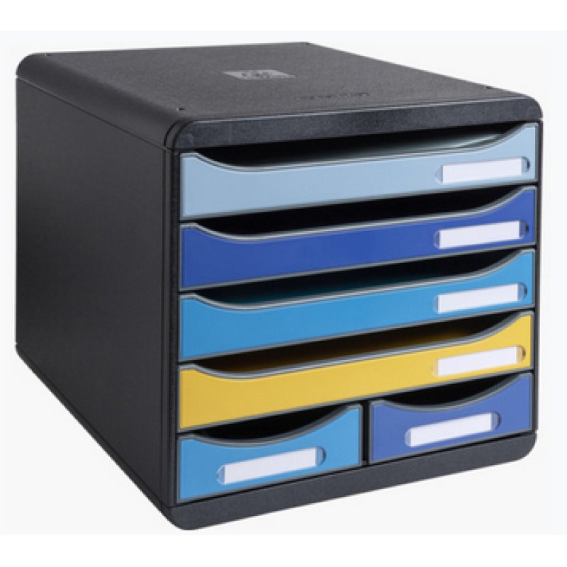 Exacompta Module De Classement Big Box Maxi 6 Tiroirs Bee Blue - Couleurs Assorties - Nouveauté
