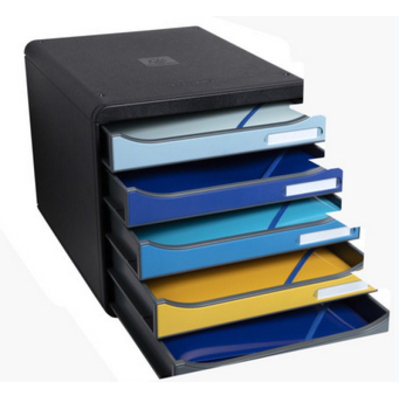 Exacompta Module De Classement Big Box Plus 5 Tiroirs Bee Blue - Couleurs Assorties - Nouveauté