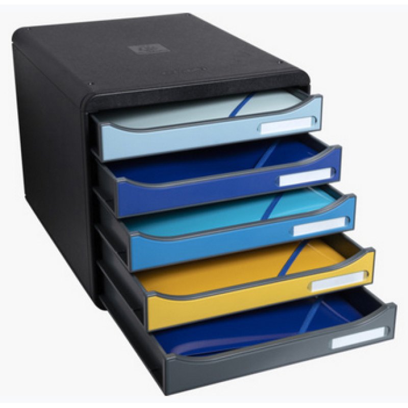 Exacompta Module De Classement Big Box Plus 5 Tiroirs Bee Blue - Couleurs Assorties - Nouveauté