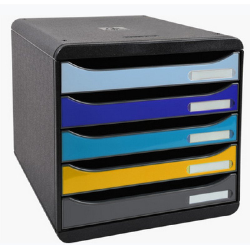 Exacompta Module De Classement Big Box Plus 5 Tiroirs Bee Blue - Couleurs Assorties - Nouveauté