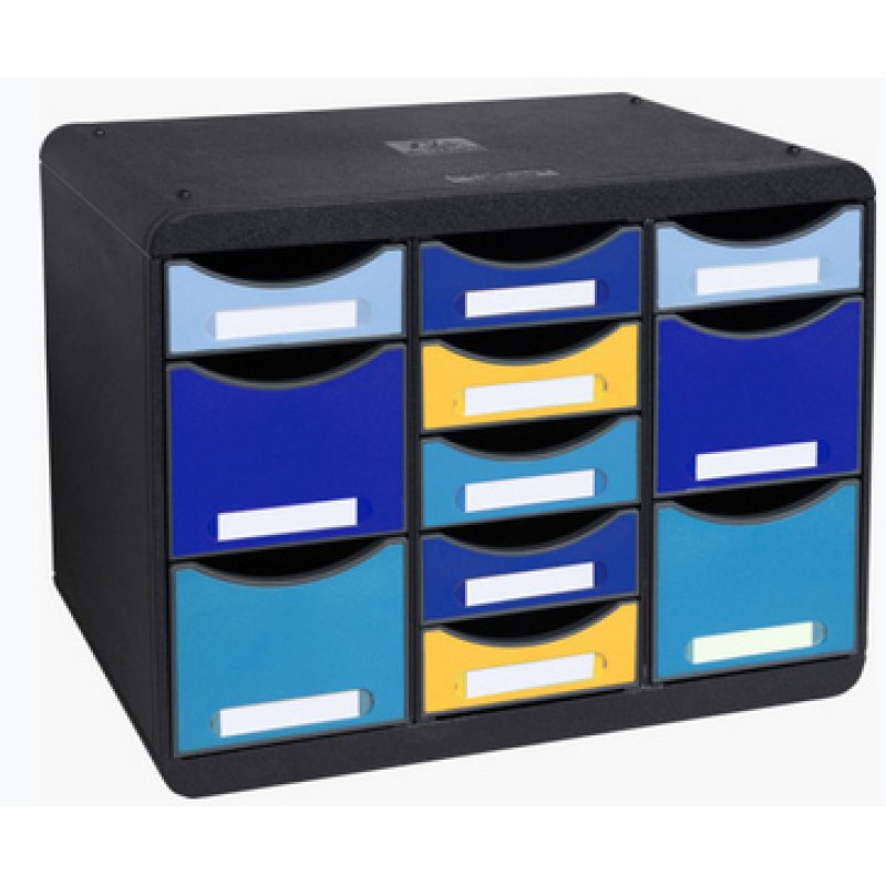 Exacompta Moule De Classement Storebox Multi 11 Tiroirs Bee Blue - Couleurs Assorties - Nouveauté
