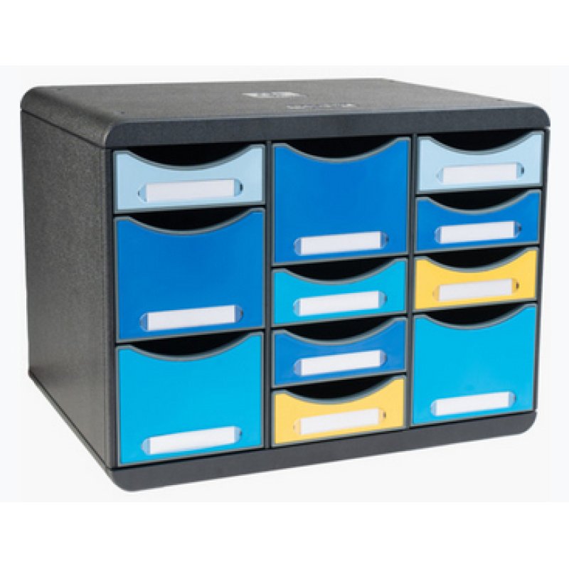Exacompta Moule De Classement Storebox Multi 11 Tiroirs Bee Blue - Couleurs Assorties - Nouveauté