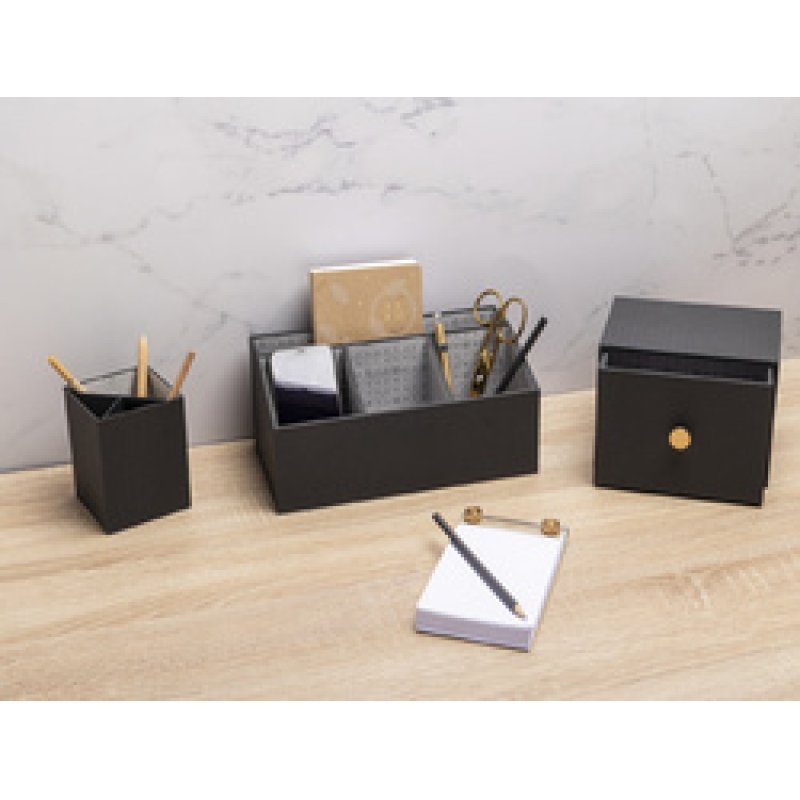 EXACOMPTA Pot à crayons Office by Me, 3 compartiments, bleu