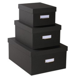 EXACOMPTA Lot de 3 boîtes gigogne Office by Me, beige