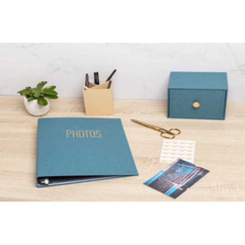 EXACOMPTA Boîte à photos ou fiches Office by Me, bleu canard