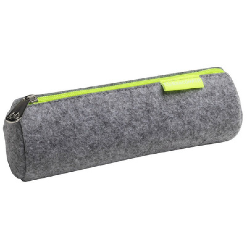 EXACOMPTA Trousse ronde, feutrine, gris / jaune fluo