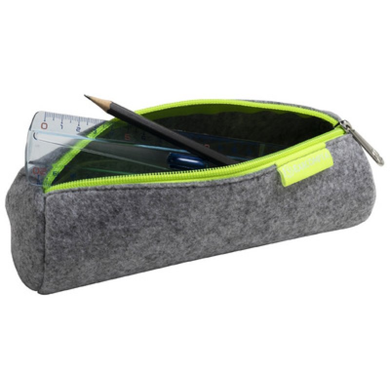 EXACOMPTA Trousse ronde, feutrine, gris / jaune fluo