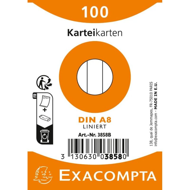 Exacompta 3858B intercalaire Couleurs assorties 100 pièce(s)