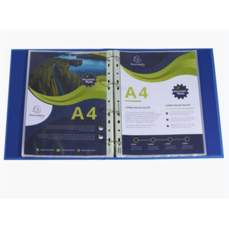 Exacompta OPAK Recycled Punched Pockets 60 micron A4, Pack 100