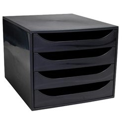EXACOMPTA Module de classement ECOBOX, 4 tiroirs, noir