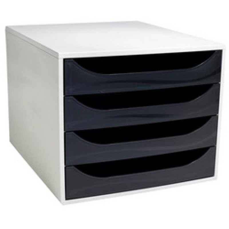 EXACOMPTA Module de classement ECOBOX, 4 tiroirs, noir
