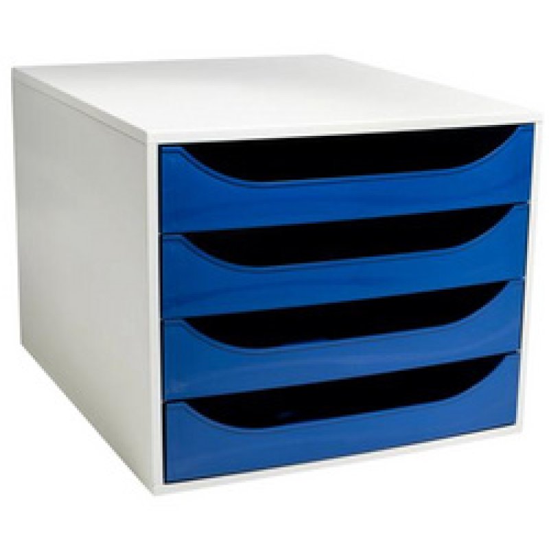 EXACOMPTA Module de classement ECOBOX, 4 tiroirs, noir