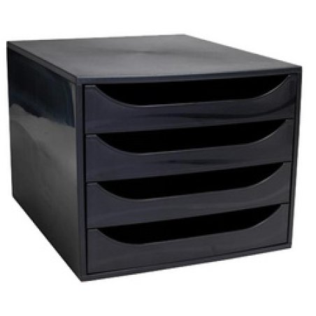 EXACOMPTA Module de classement ECOBOX, 4 tiroirs, bleu nuit