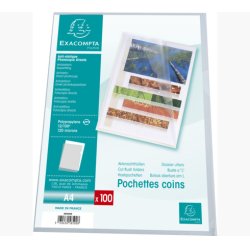 EXACOMPTA Pochette coins, A4, PP 0,12 mm, transparent grainé