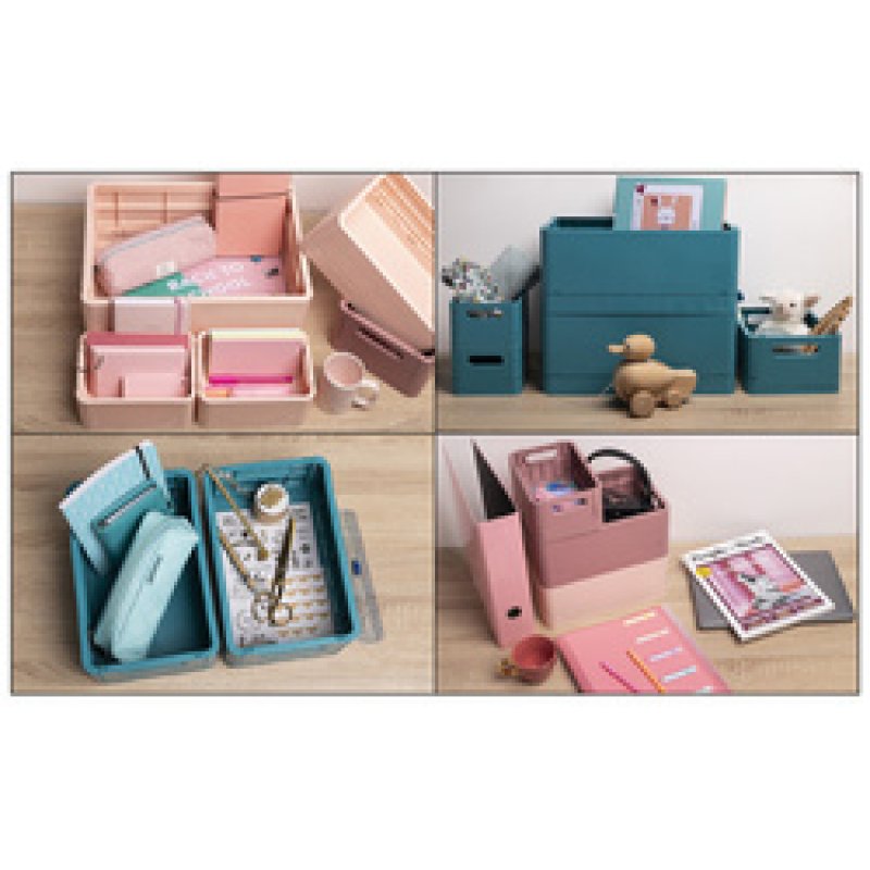 EXACOMPTA Boîte de rangement Smart Case Midi, bleu pacifique