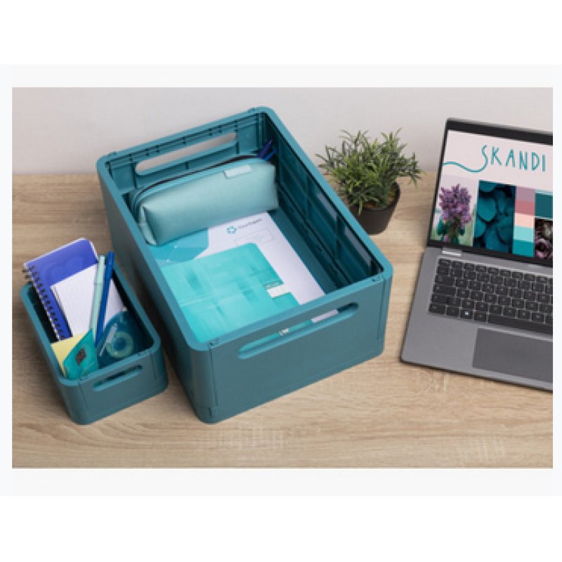 EXACOMPTA Boîte de rangement Smart Case Maxi, bleu pacifique