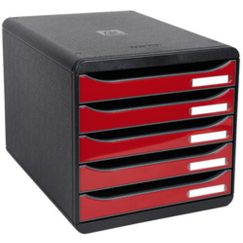 EXACOMPTA Schubladenbox BIG-BOX PLUS, 5 Schübe, grau