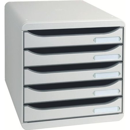 EXACOMPTA Schubladenbox BIG-BOX PLUS, 5 Schübe, lichtgrau