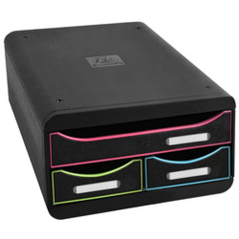EXACOMPTA Module de classement SMALL-BOX 3 tiroirs, arlequin