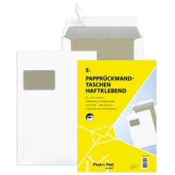 MAILmedia pochette d'expédition dos carton, fenêtre, blanc