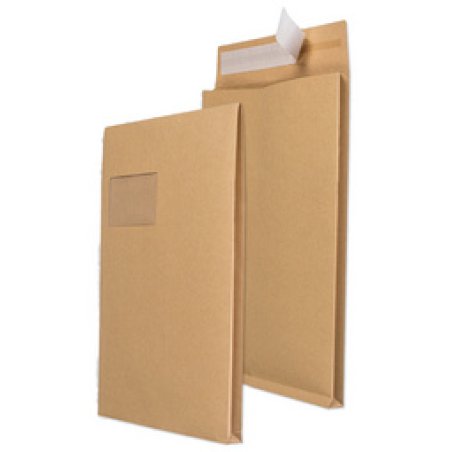 MAILmedia Faltenversandtasche C4, mit Fenster, weiß