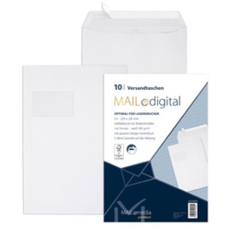 MAILmedia Versandtasche "MAILdigital", C4, weiß
