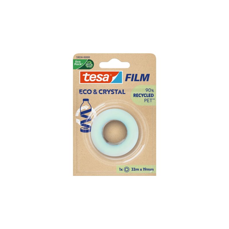 tesa Film ruban adhésif ECO & CRYSTAL, 19 mm x 33 m, blister