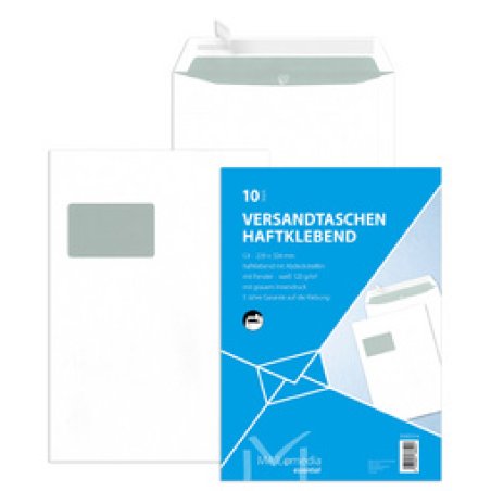 MAILmedia Versandtasche Offset weiß, C4, mit Fenster