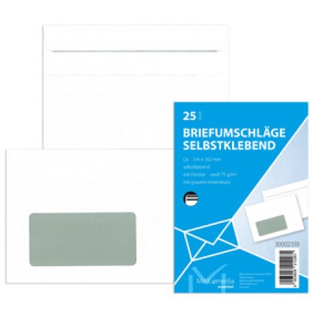 MAILmedia Briefumschlag Offset weiß, DIN Lang, mit Fenster