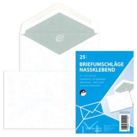 MAILmedia enveloppe Offset, C6, sans fenêtre, gommé, blanc