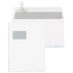 MAILmedia Faltenumschläge mit Haftklebestreifen C4, weiß