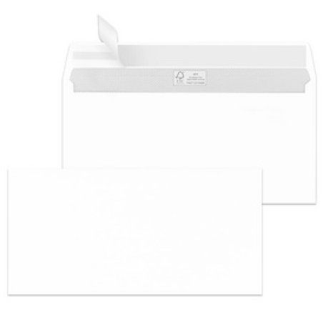 MAILmedia Enveloppe DIN long, autocollant, blanc