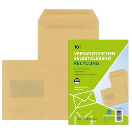 MAILmedia Versandtasche Natron braun, C5, mit Fenster