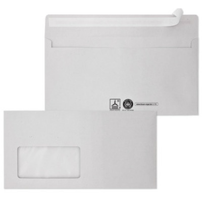 MAILmedia Enveloppes recyclées, format long, auto-adhésif