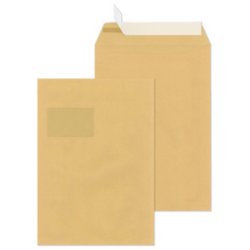 MAILmedia Versandtasche C4 haftklebend, mit Fenster, braun