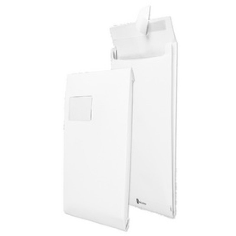 SECURITEX Faltenversandtasche C4, mit Fenster, weiß