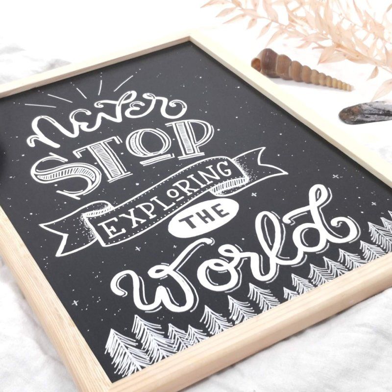 MAUL Tableau avec cadre en bois, (L)400 x (H)300 mm, noir